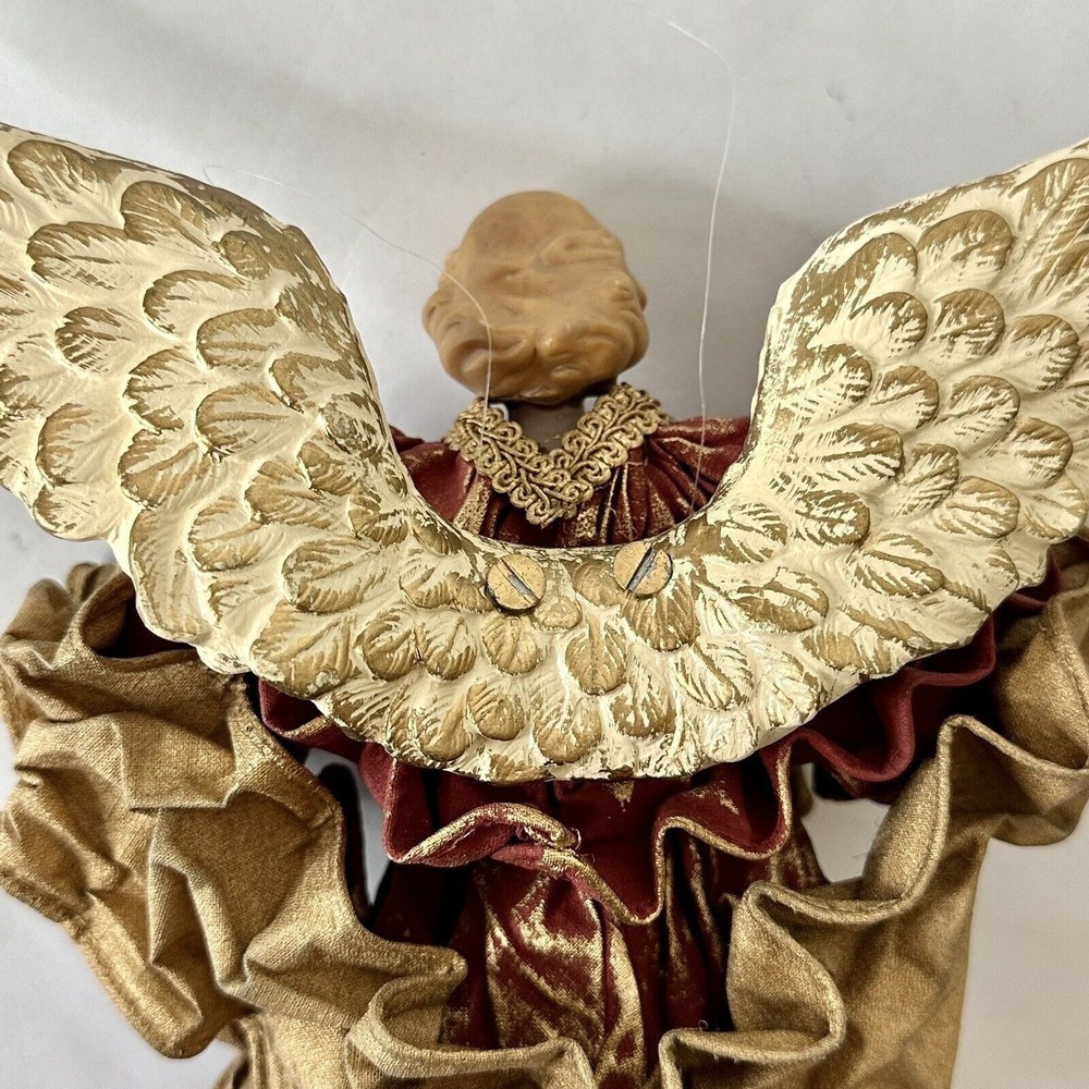 Angel Christmas Ornament 12” x 9”ceramic Head, Hands & Feet blonde w/blue eyes - Picture 8 of 10